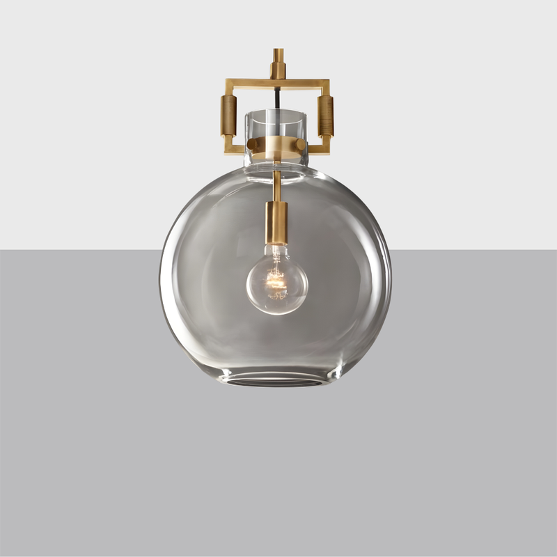 Machinist Glass Globe Pendant – Brass & Nickel