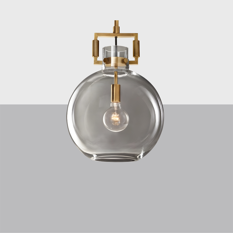 Machinist Glass Globe Pendant – Brass & Nickel