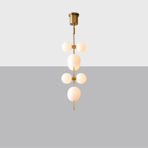 Modern Rail Pendant Light – Brass & Milk Glass