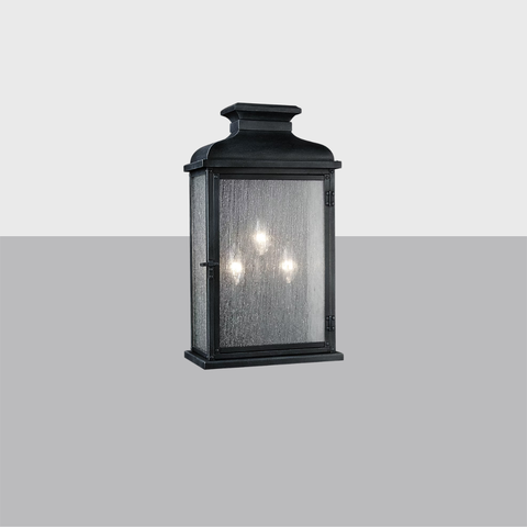 Pediment Wide Wall Lantern | London Outdoor Fixture