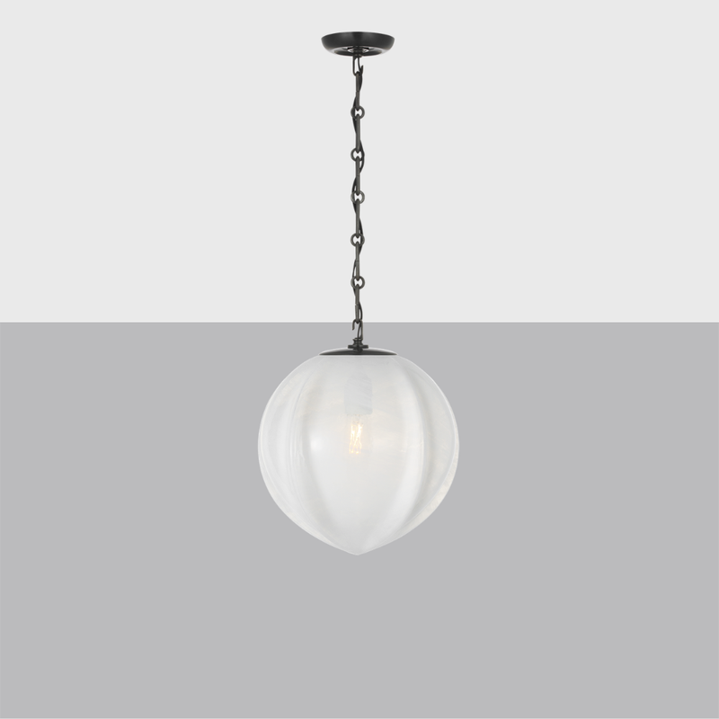 Rae 13" Glass Globe Pendant Light | Modern Industrial Fixture