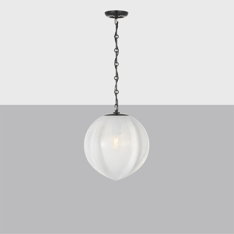 Rae 13" Glass Globe Pendant Light | Modern Industrial Fixture