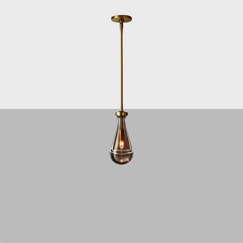 Luxury Hand-Blown Glass Outdoor Pendant Light with Brass Rod