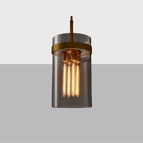 Glass Pendant Light – Ravelle 12" with Steel Frame