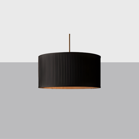Luxury Reed Pleated Drum Pendant Light with Steel Frame