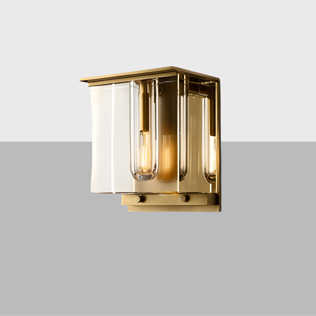 Savile Cube Sconce | Luxury Crystal & Brass Wall Light