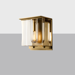 Savile Cube Sconce | Luxury Crystal & Brass Wall Light