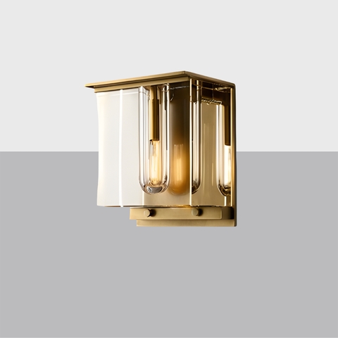 Savile Cube Sconce | Luxury Crystal & Brass Wall Light