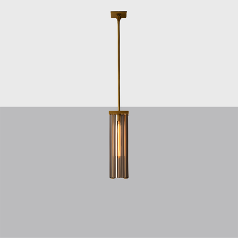 Savile Square Pendant – Brass & K9 Crystal