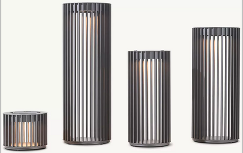 Porto Aluminum Round Solar Lantern