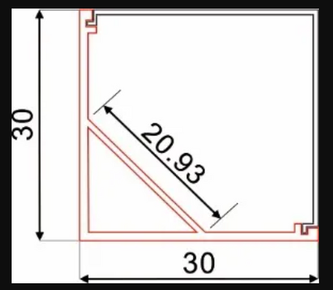 C006D Aluminum Corner LED Profile | Square Cover