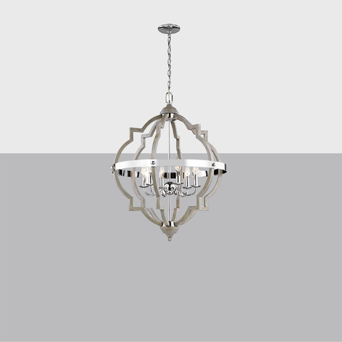 Socorro 6-Light Large Pendant | Rustic Quatrefoil Chandelier