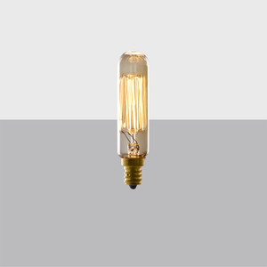 T6 3½" Tube Candelabra Incandescent Bulb - 25W, 2700K, 90 Lumens, Clear Glass