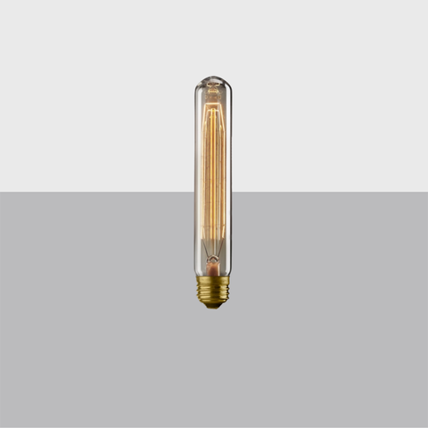 T9 7½" Tube Amber E26 Incandescent Bulb - 30W, 2200K, 40 Lumens, Amber Glass