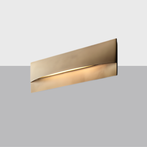 Taza Horizontal Rectangular Sconce | Modern Brass LED Wall Light