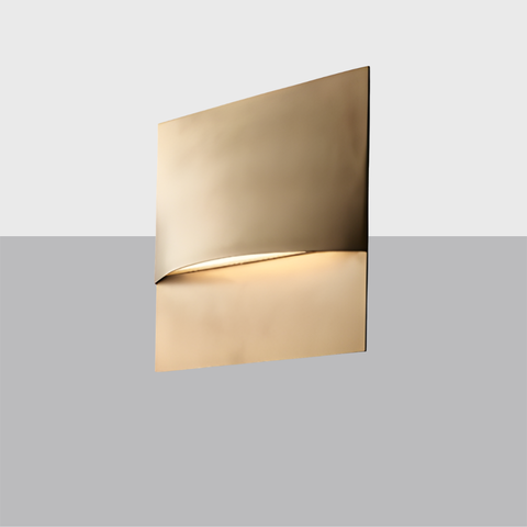 Taza Square Sconce | Modern Brass LED Wall Light