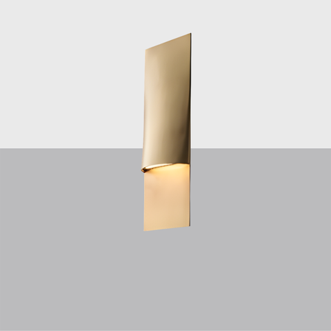 Taza Vertical Rectangular Sconce | Modern Brass LED Wall Light