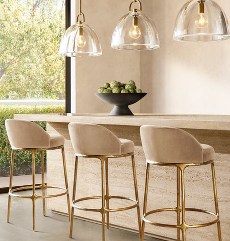 Botanist Dome Pendant Light – Hand-Carved Crystal Glass & Solid Brass Design