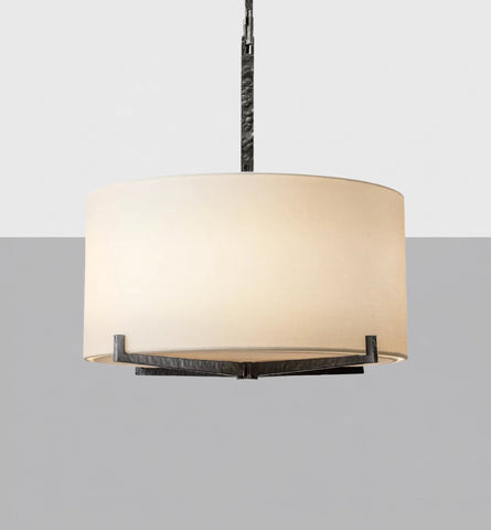 Ryder Pendant – White Linen Drum Chandelier