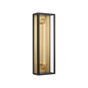 Enferme 22" Modern Outdoor Wall Lantern | Layered Glass Black Fixture