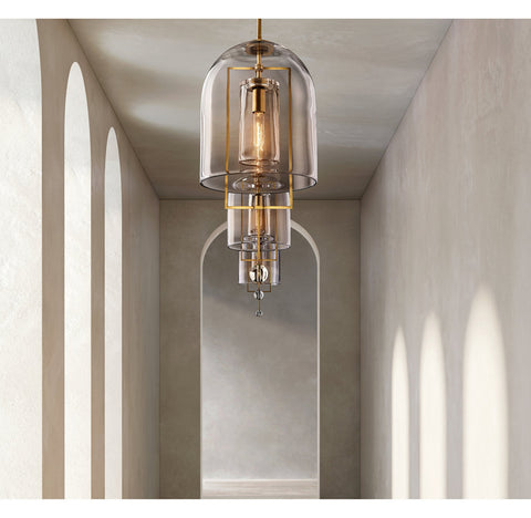 Fulcrum Pendant – Hand-Blown Glass & Brass