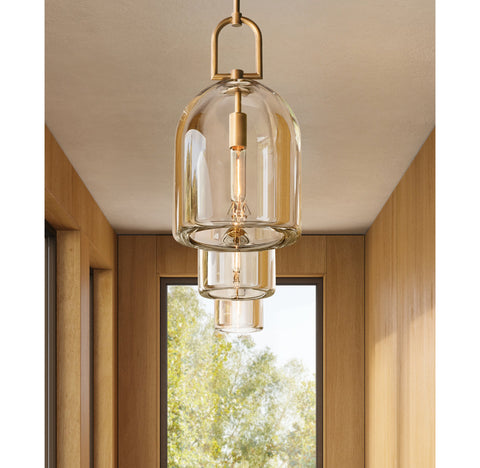 Botanist Cloche Pendant – Handcrafted Crystal Glass & Solid Brass Lighting