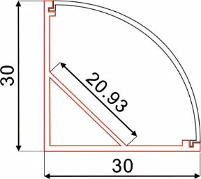 C006C Aluminum Corner LED Channel Profile | 30mm