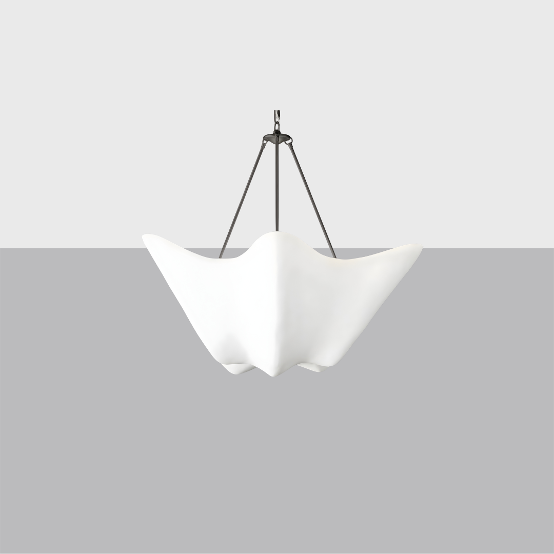 Arceneaux Pendant by CIRC – White Plaster Chandelier