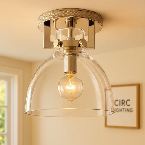 Machinist Glass Cloche Flushmount