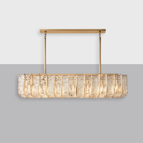 Lattice Smoke Glass 67" Linear Chandelier | CIRC