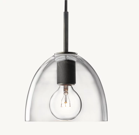 Utilitaire Cloche Pendant – Aluminum & Glass
