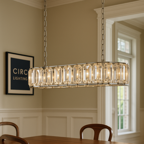 Harlow Crystal Rectangular Chandelier 62"