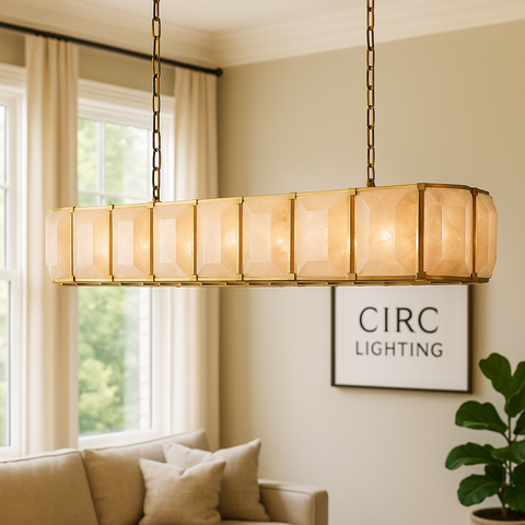 Harlow Calcite Rectangular Chandelier 54"