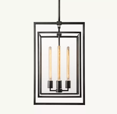 Beckman Pendant 26" Modern Steel Glass Chandelier