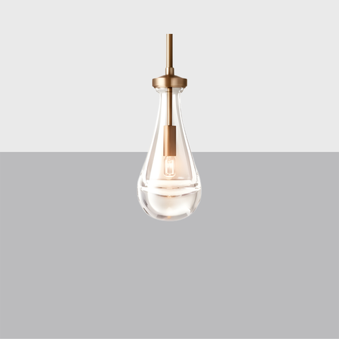 Luxury Hand-Blown Glass Outdoor Pendant Light with Brass Rod