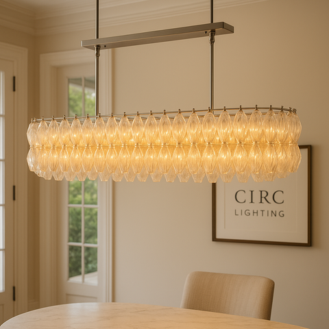Chiara Clear Glass Rectangular Chandelier 54"