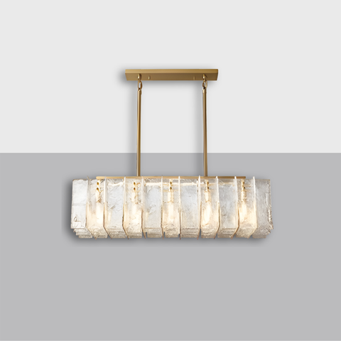 LatticeClear Glass 49" Rectangular Chandelier | CIRC