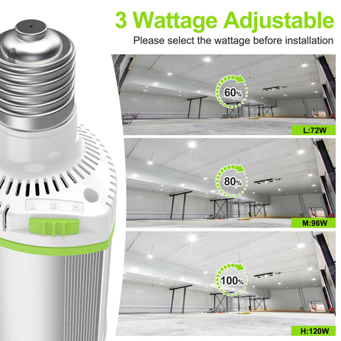 E39 High Output LED Horizontal Corn Light 120W/100W/80W CCT Tunable 4500K-5700K