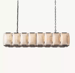 Harlow Calcite Rectangular Chandelier 54"