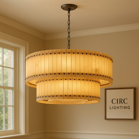 San Marco Alabaster Round Tiered Chandelier 60"