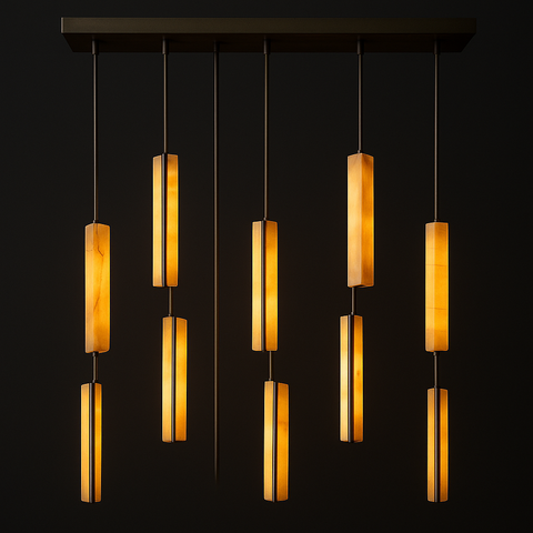 Audubon Alabaster Linear Chandelier 54"
