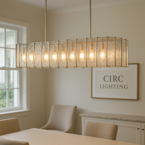 Lattice Clear Glass Rectangular Chandelier 67"