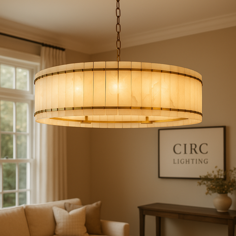 San Marco Alabaster Round Chandelier 60"