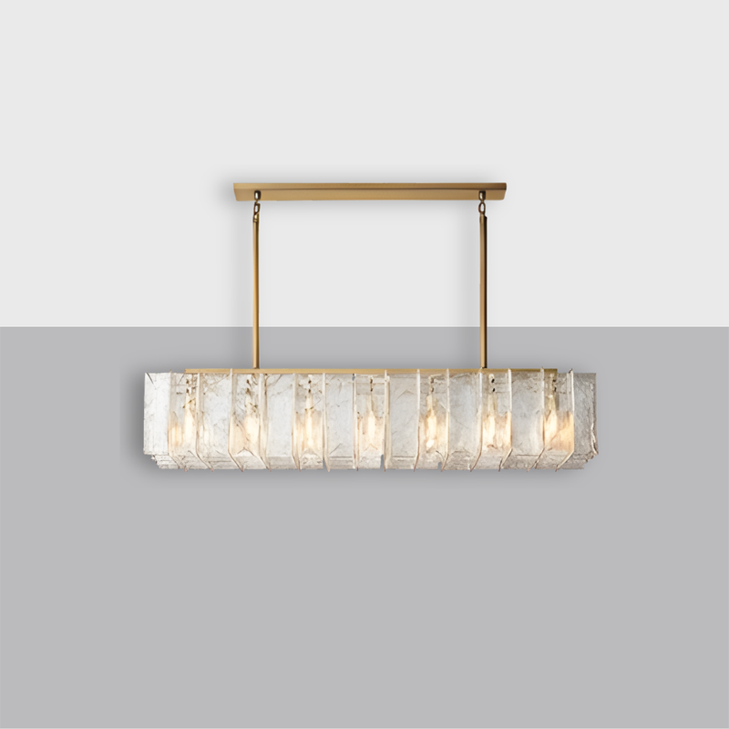 Lattice Clear Glass 67" Rectangular Chandelier | CIRC