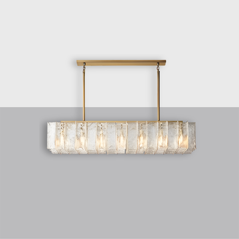 Lattice Clear Glass 67" Rectangular Chandelier | CIRC
