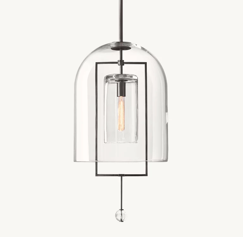 Fulcrum Pendant – Hand-Blown Glass & Brass