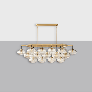 Cabrette 72" Clear Glass Linear Chandelier – Modern Luxury | CIRC