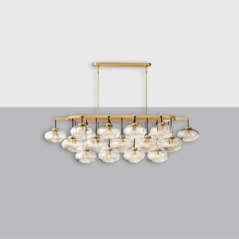 Cabrette 72" Clear Glass Linear Chandelier – Modern Luxury | CIRC