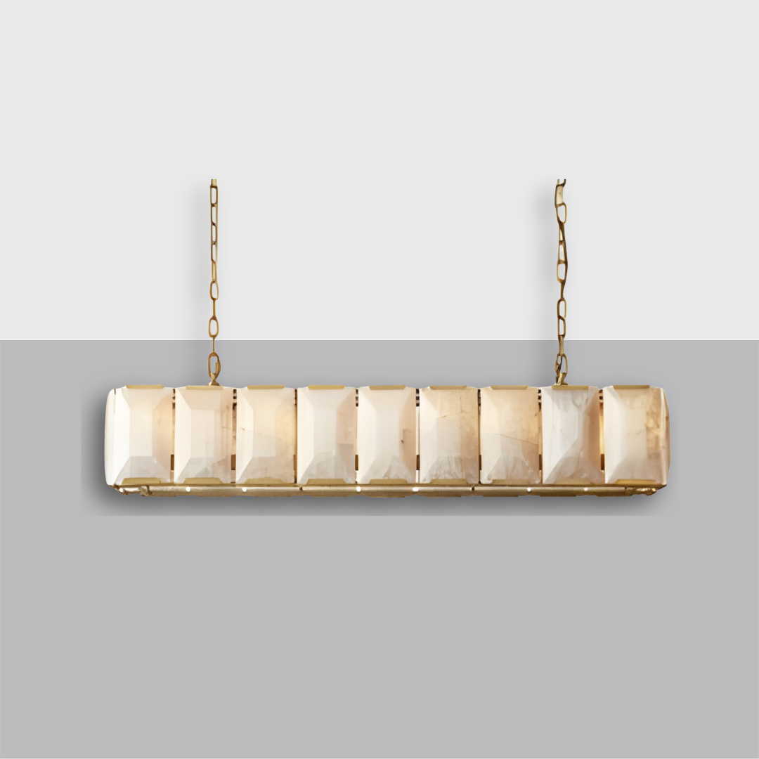 Harlow Calcite Rectangular Chandelier 62"