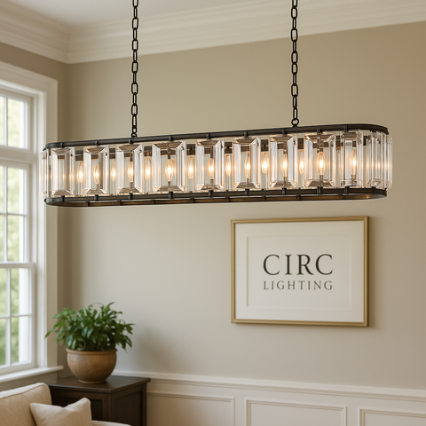 Harlow Crystal Rectangular Chandelier 74"